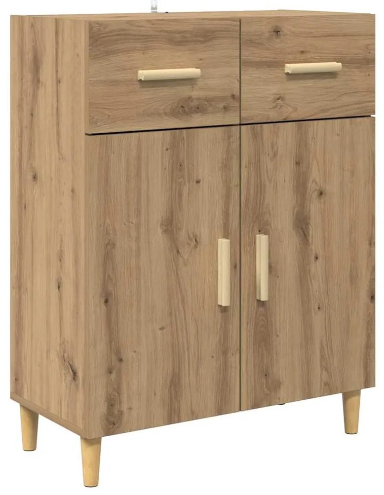 vidaXL Πλαϊνό γραφείο με συρτάρι artisan δρυς 34 x 69.5 x 89 εκ