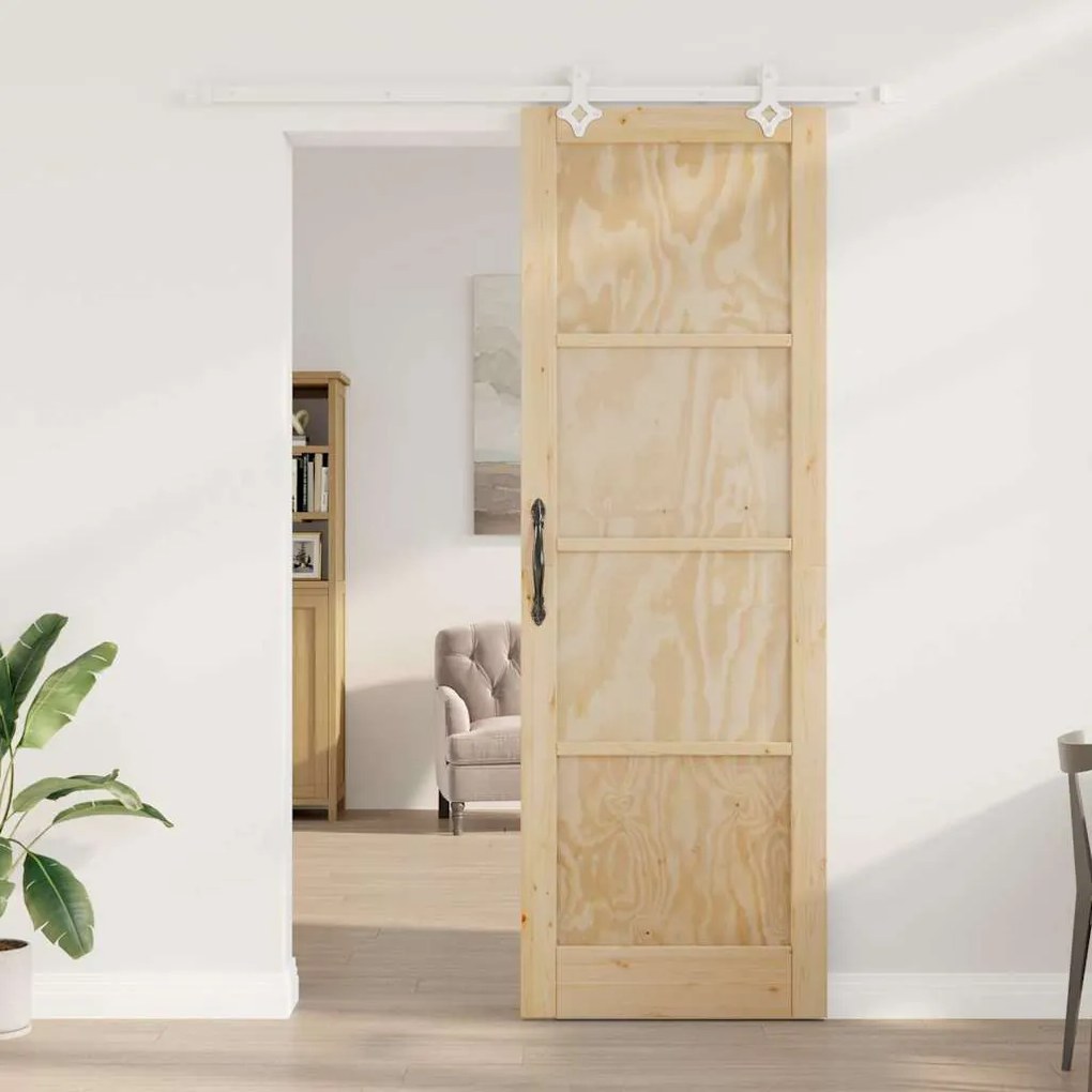 vidaXL Συρόμενη Πόρτα Χειροκίνητος Λευκό 78 x 232 cm