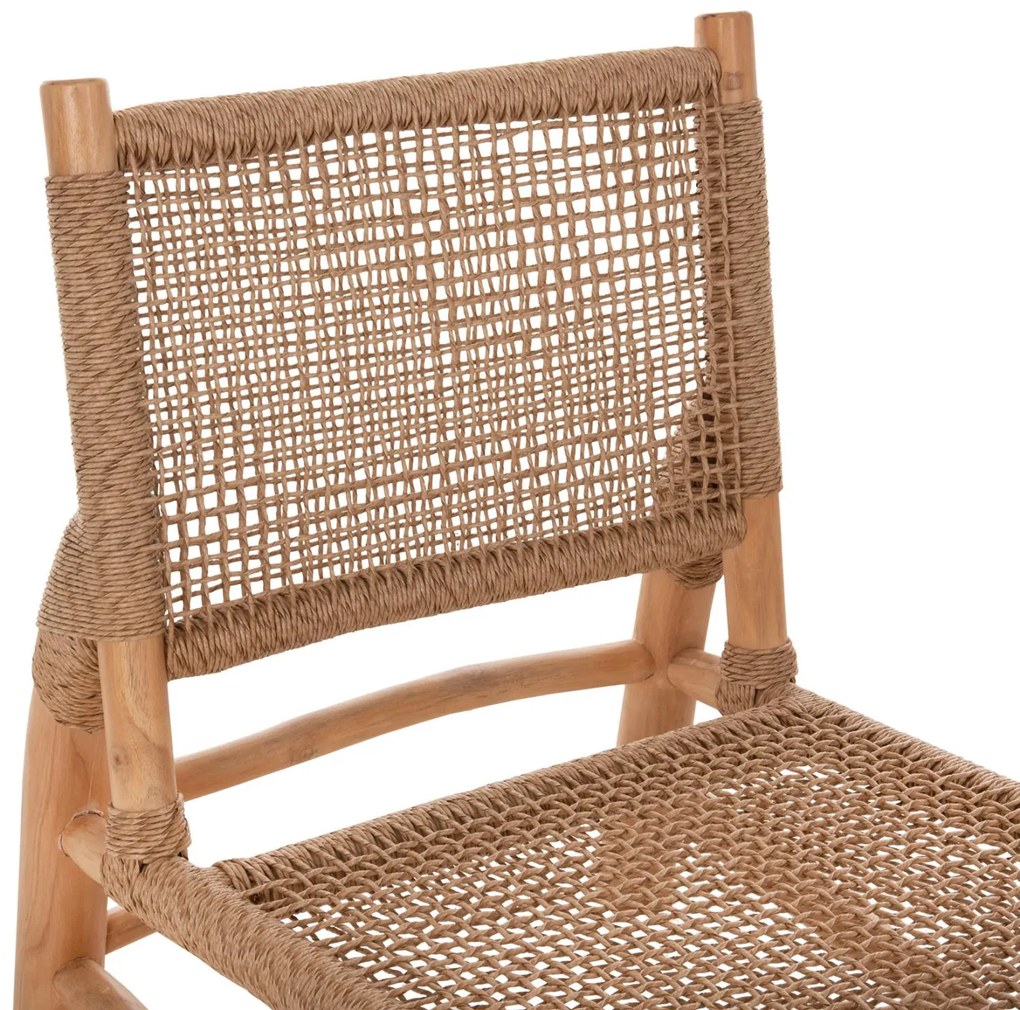 ΚΑΡΕΚΛΑ LONDER  ΞΥΛΟ TEAK ΣΕ ΦΥΣΙΚΟ ΚΑΙ ΣΥΝΘΕΤΙΚΟ RATTAN 63x77x77Υεκ.