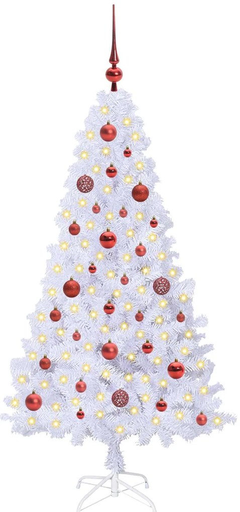 vidaXL Τεχνητό Χριστουγεννιάτικο Δέντρο Λευκό 150 cm PVC και Ατσάλι