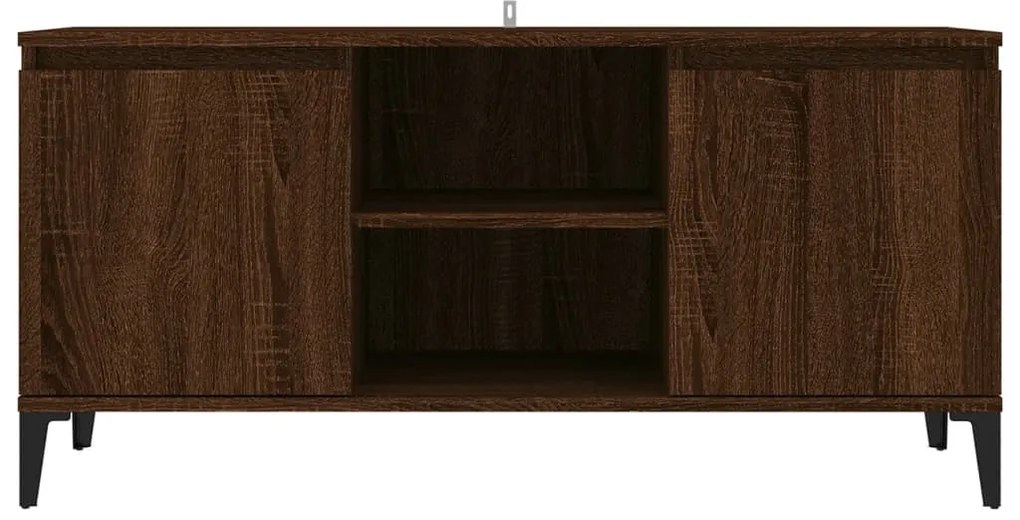 vidaXL Έπιπλο Τηλεόρασης Καφέ Δρυς 103,5x35x50 εκ. με Μεταλλικά Πόδια