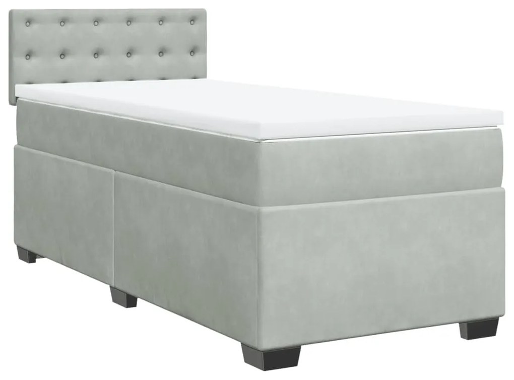 ΚΡΕΒΑΤΙ BOXSPRING ΜΕ ΣΤΡΩΜΑ ΑΝΟΙΧΤΟ ΓΚΡΙ 90X200 ΕΚ. ΒΕΛΟΥΔΙΝΟ 3286210