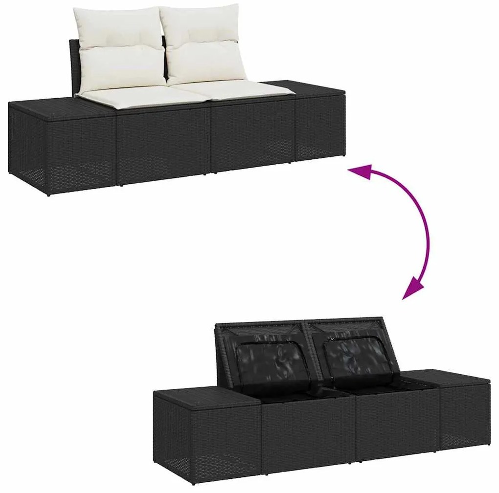 vidaXL Σετ Καναπέ Κήπου 7 pcs Μαύρος, λευκός