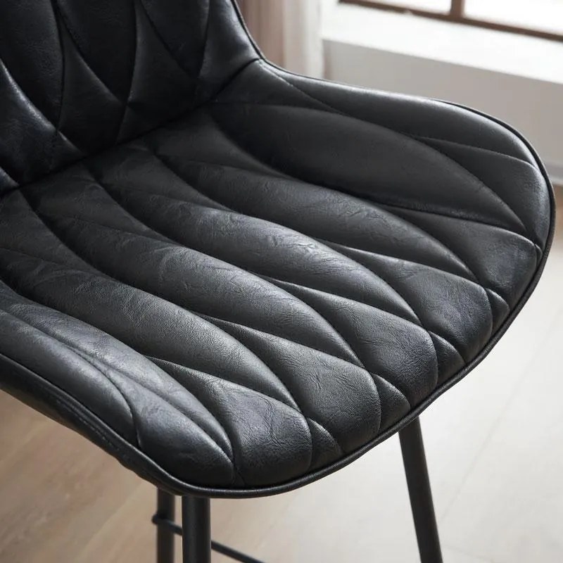 Σκαμπό Μπάρ FL2033 Fylliana Καφέ - Aνθρακί - Μαύρο 48x50x101 εκ. 2αδα