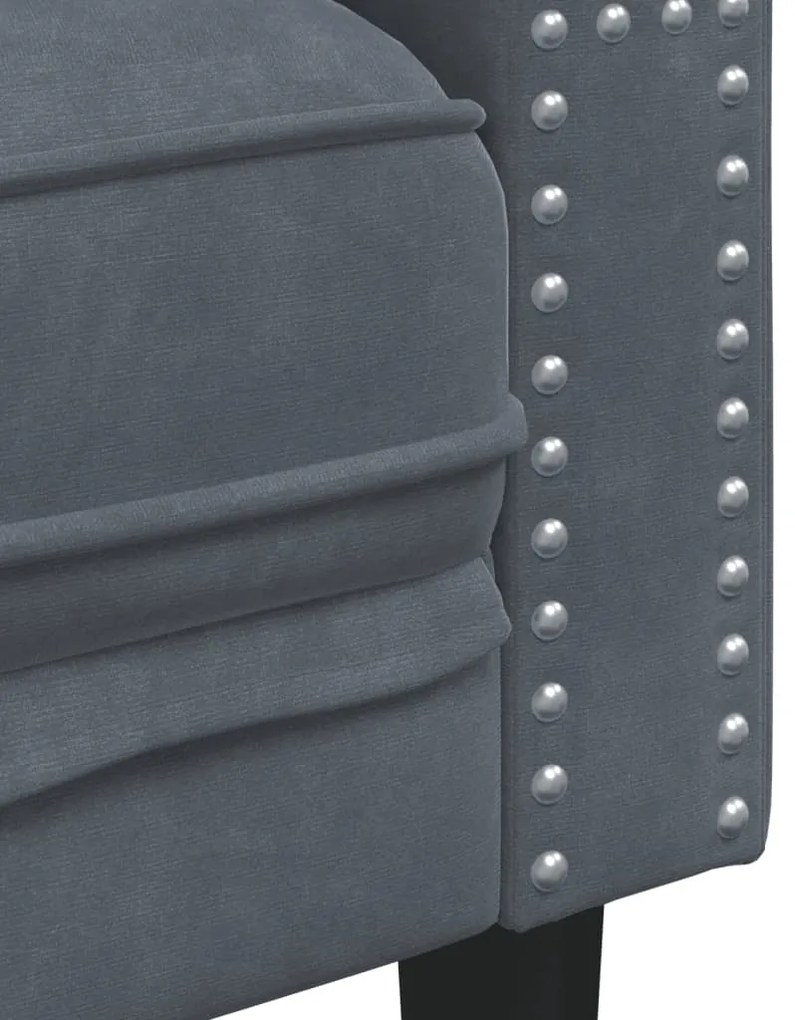 vidaXL Πολυθρόνα Chesterfield Σκούρο Γκρι Βελούδινη