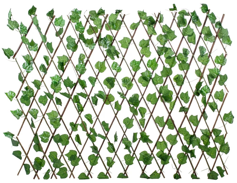GloboStar® Artificial Garden VINE LEAVES 78499 Πτυσσόμενη Πέργκολα Τεχνητής Φυλλωσιάς - Κάθετος Κήπος Σύνθεση Αμπελόφυλλο Μ110 x Π10 x Υ120cm (min) Μ310 x Π10 x Υ45cm (max)