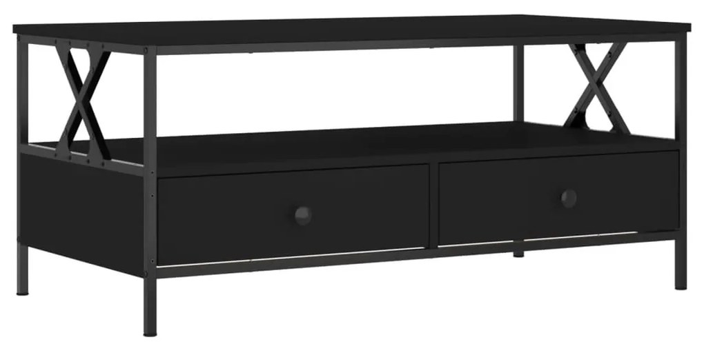 vidaXL Τραπεζάκι Σαλονιού Μαύρο 100x51x45 εκ. από Επεξεργασμένο Ξύλο