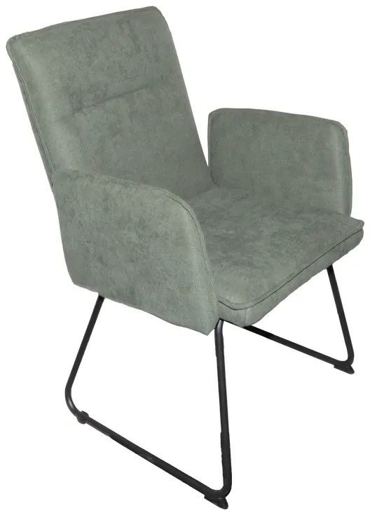 Πολυθρόνα Essential pakoworld ύφασμα χακί-πόδι μαύρο μεταλλικό 55.5x59x89εκ