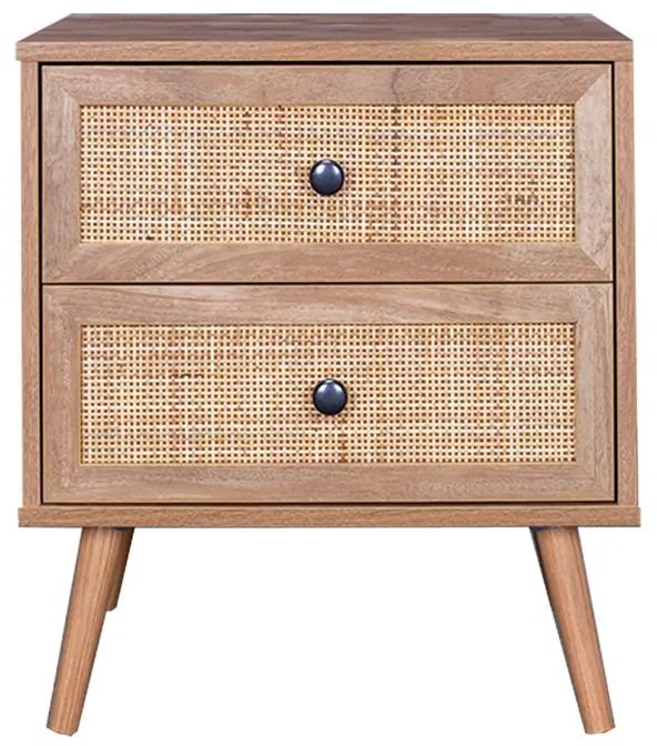 Κομοδίνο Oslo 086-000002 50x39x55 Sonoma Rattan,Ξύλο