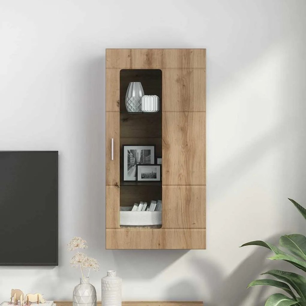 vidaXL Ντουλάπα τοίχου με ράφι Επιτοίχιο artisan δρυς 55 x 29 x 100 εκ
