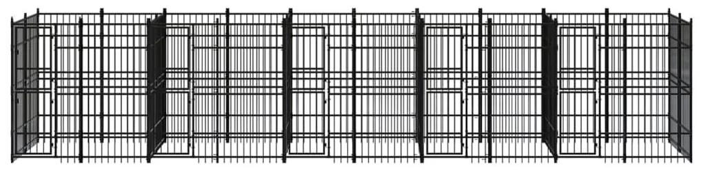 Κλουβί Σκύλου Εξωτερικού Χώρου 18,43 μ² από Ατσάλι - Μαύρο