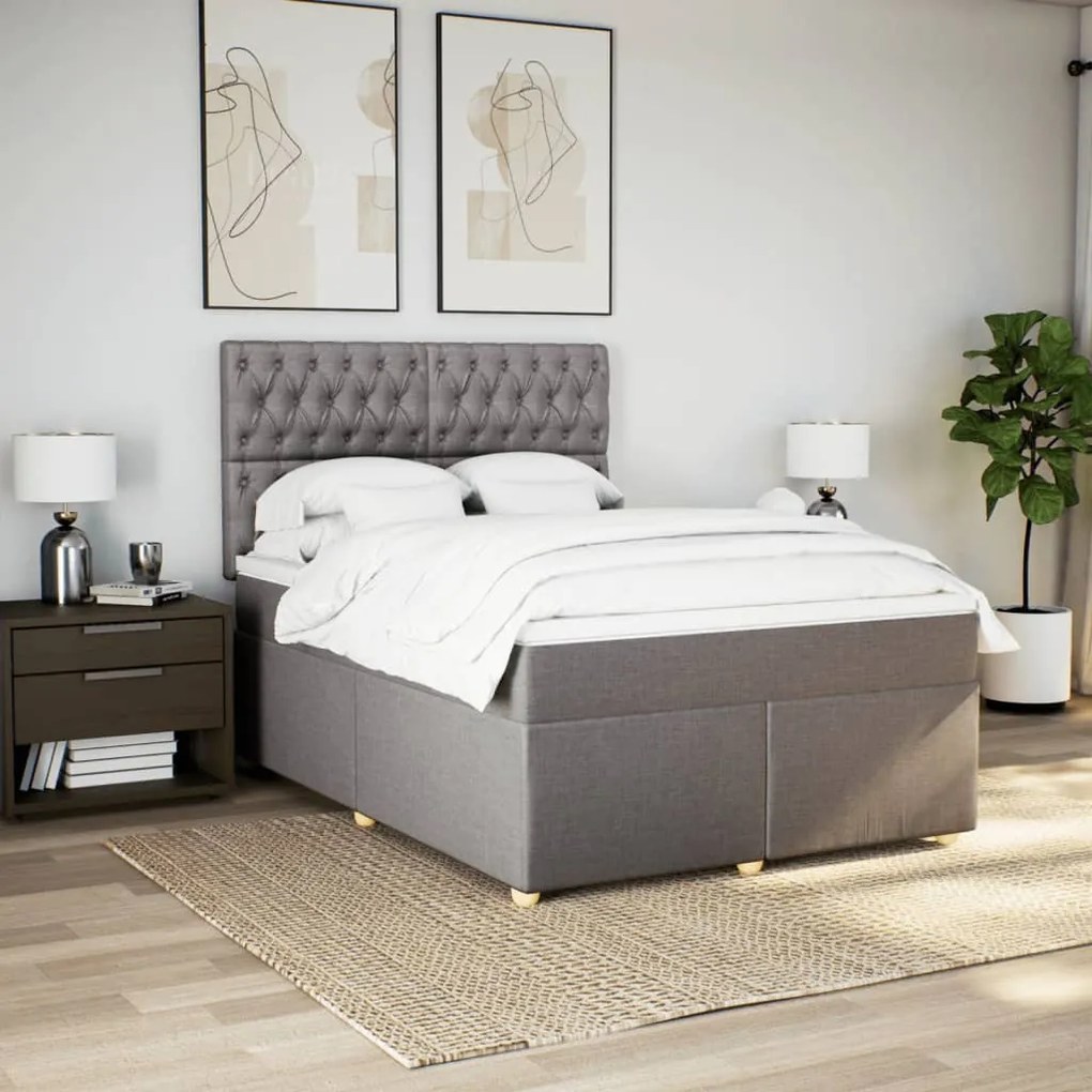 ΚΡΕΒΑΤΙ BOXSPRING ΜΕ ΣΤΡΩΜΑ TAUPE 160X200 ΕΚ. ΥΦΑΣΜΑΤΙΝΟ 3293642