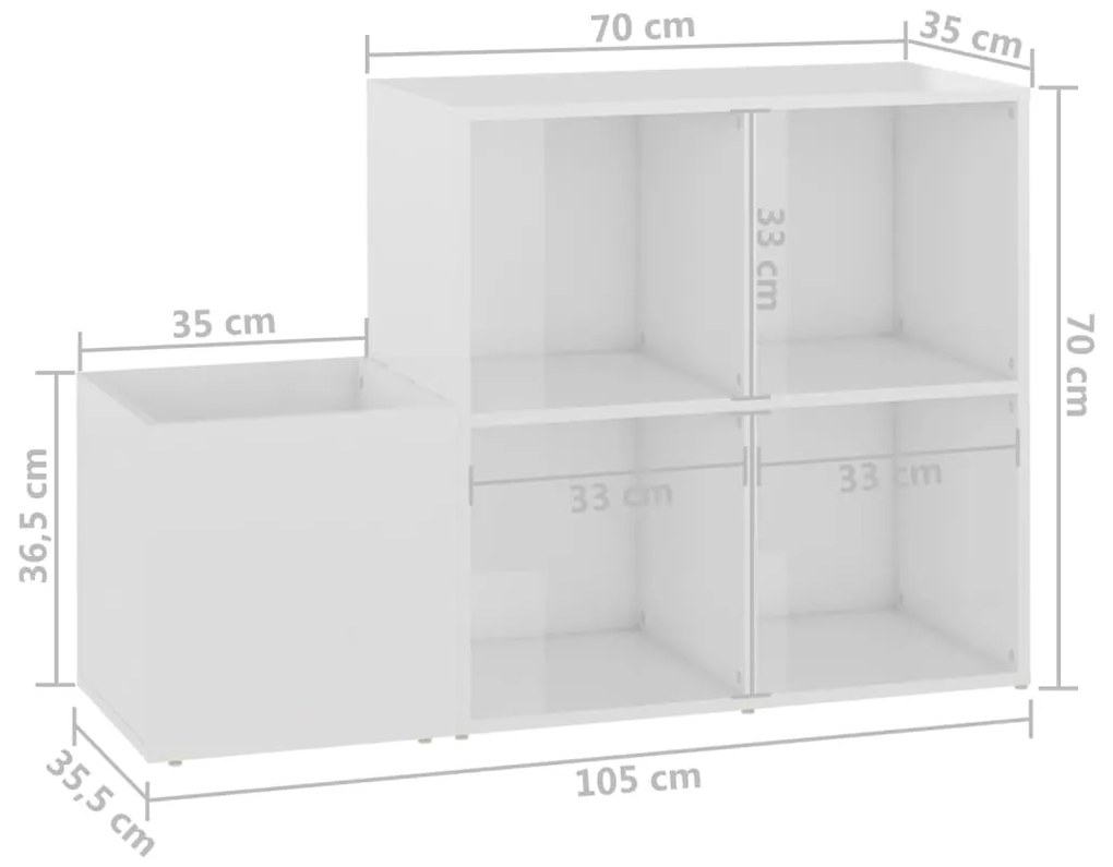 ΠΑΠΟΥΤΣΟΘΗΚΗ ΧΟΛ ΓΥΑΛ. ΛΕΥΚΗ 105 X 35,5 X 70 ΕΚ ΑΠΟ ΜΟΡΙΟΣΑΝΙΔΑ 808257