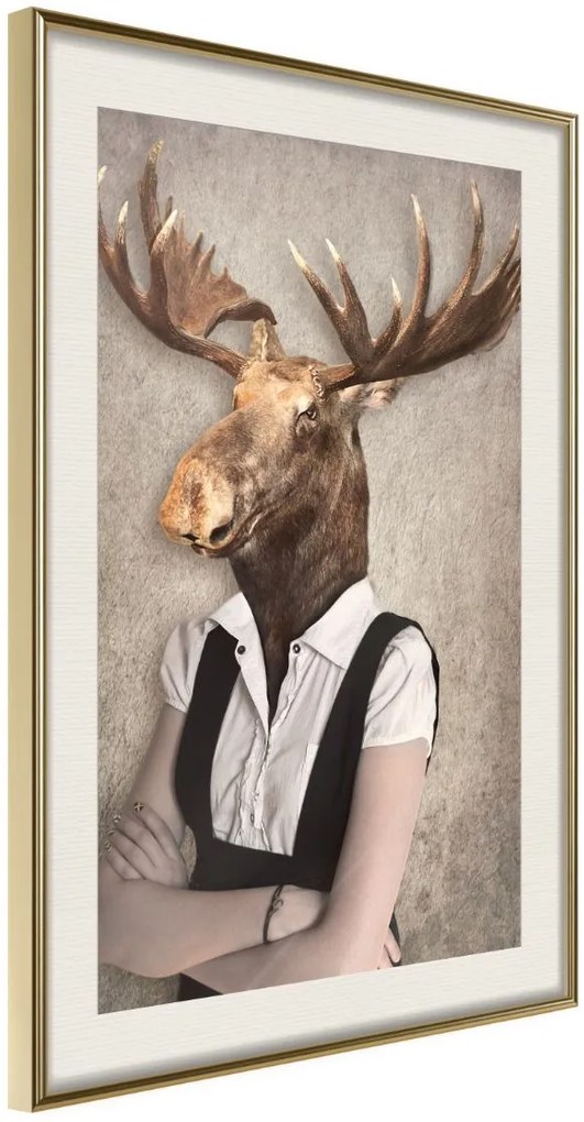 Αφίσα - Animal Alter Ego: Moose - 20x30 - Χρυσό - Με πασπαρτού