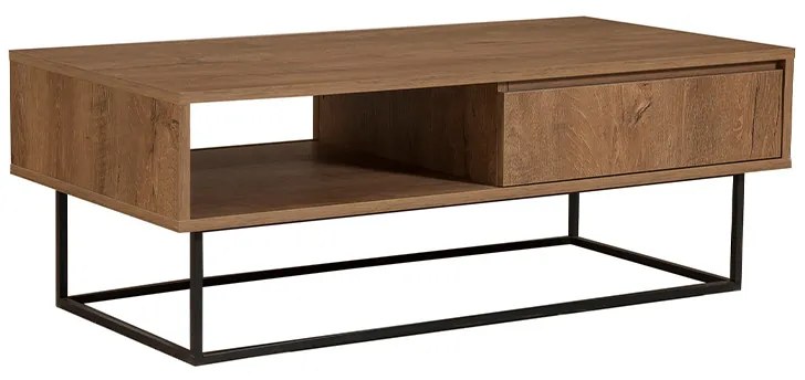 Τραπεζάκι σαλονιού Amedeo Megapap χρώμα καρυδί 120x60x43εκ.