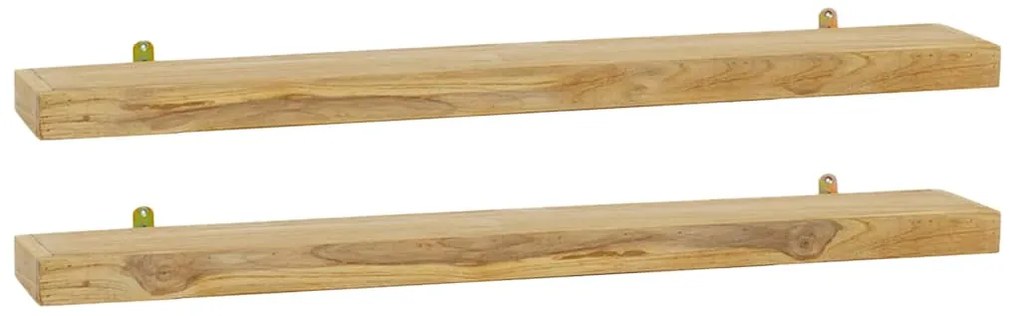 vidaXL Ράφια Τοίχου 2 τεμ. 90 x 15 x 4 εκ. από Μασίφ Ξύλο Teak