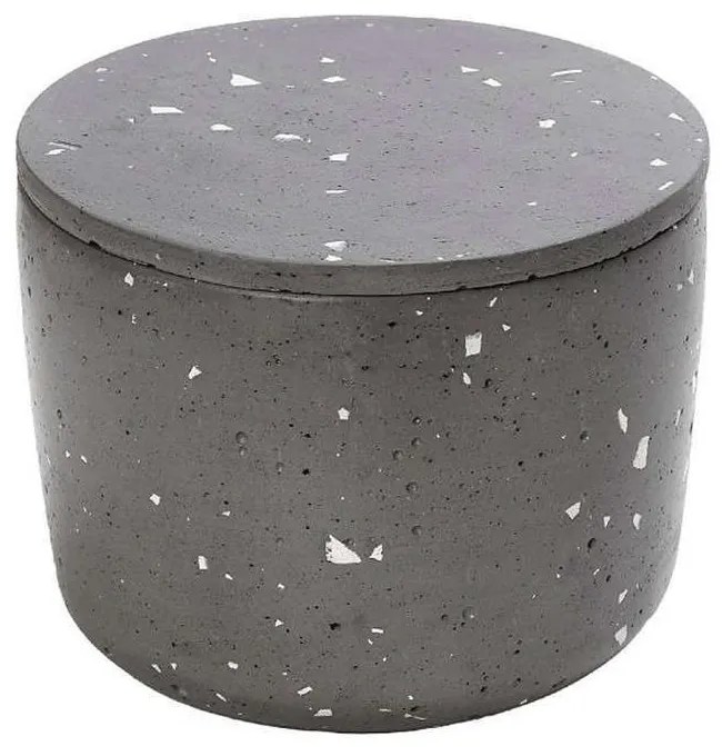 Δοχείο Με Καπάκι TZB111 10x10x9cm Dark Grey Espiel Cement