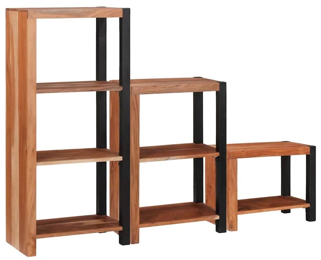vidaXL Ράφι Βιβλίων 3 pcs Καφέ 50 x 30 x 110 εκ Μασίφ ξύλο ακακίας