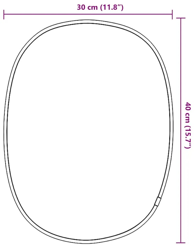 vidaXL Καθρέφτης Τοίχου Ασημί 40x30 εκ.