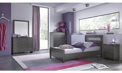 Savvidis Furniture  Σετ Κρεβατοκάμαρας 5τμχ (κρεβάτι για στρώμα 90x190, κομοδίνο, συρταριέρα, τουαλέτα και καθρέφτης) N27 Βέγκε Μελαμίνη BEST-880071