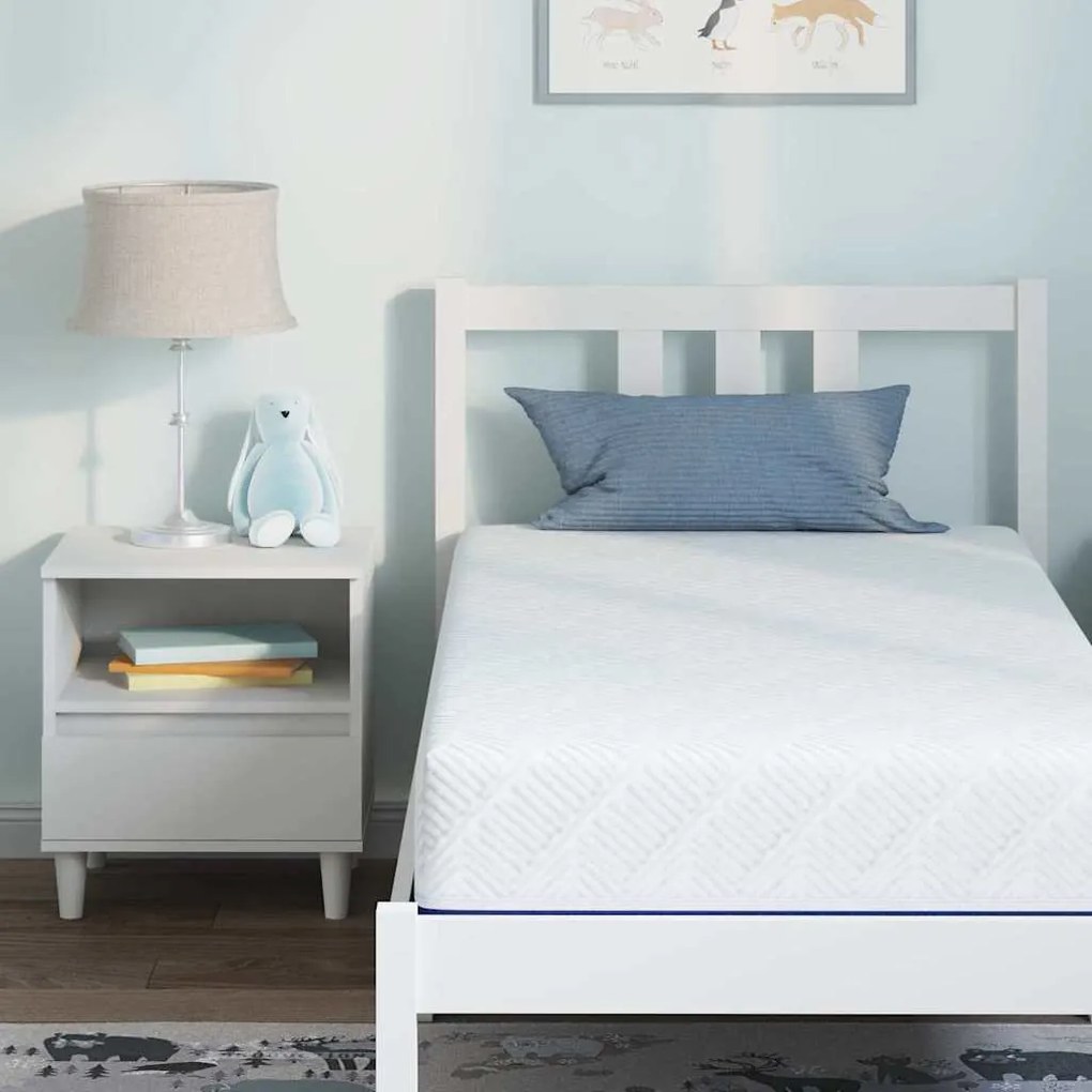 vidaXL Στρώμα Λευκό και Μπλε 80 x 160 cm Τζελ Μνήμης Φόρμα