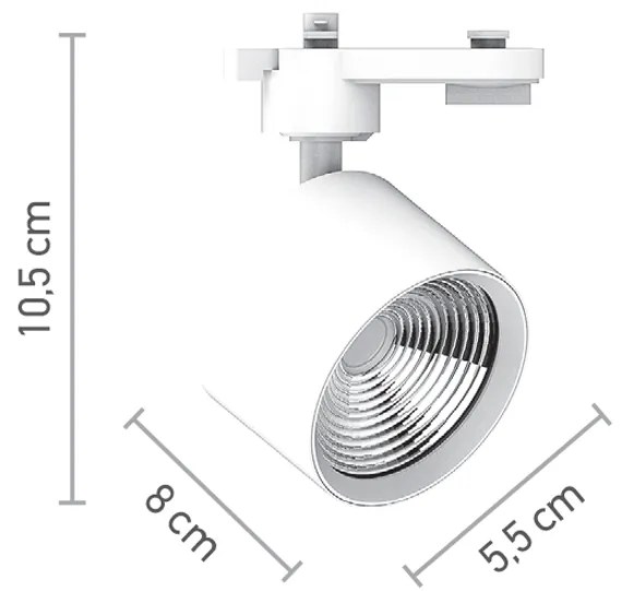 InLight Σποτ Ράγας Λευκό LED 10W 4000K D:5,5cmX10,5cm (T00502-WH)