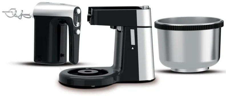 Μίξερ Royalty Line με μπολ RL-HM19015, 700W, 6 αναδευτήρες, 3 λίτρα, Turbo, 5 ταχύτητες, Μαύρο/inox