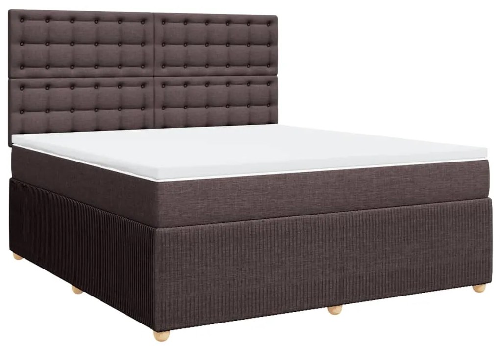 ΚΡΕΒΑΤΙ BOXSPRING ΜΕ ΣΤΡΩΜΑ ΣΚΟΥΡΟ ΚΑΦΕ 180X200 ΕΚ ΥΦΑΣΜΑΤΙΝΟ 3292152