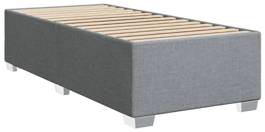 ΚΡΕΒΑΤΙ BOXSPRING ΜΕ ΣΤΡΩΜΑ ΑΝΟΙΧΤΟ ΓΚΡΙ 90X190 ΕΚ. ΥΦΑΣΜΑΤΙΝΟ 3288050