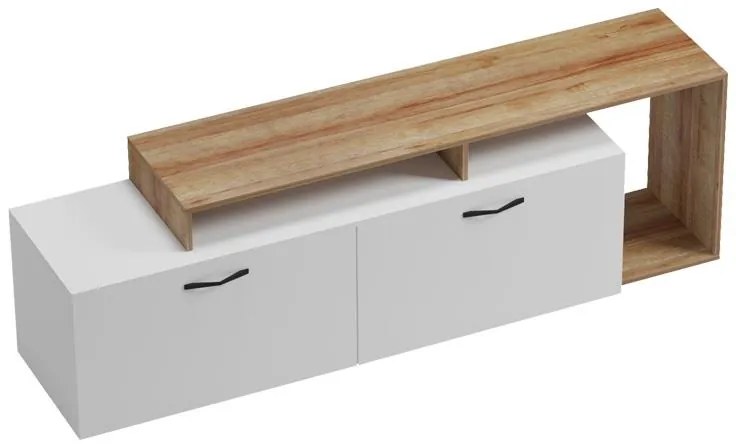 Έπιπλο τηλεόρασης Tobler σε oak- λευκή απόχρωση 170x40x53εκ. 170x40x53 εκ.