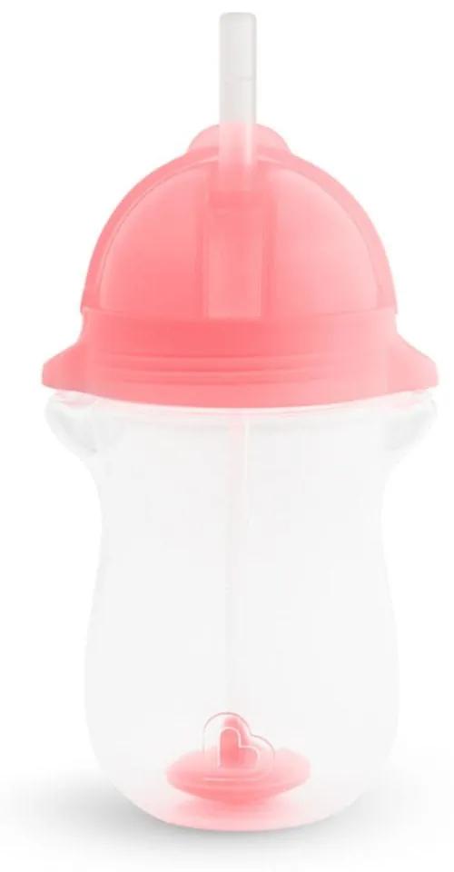 Ποτήρι Βρεφικό Με Καλαμάκι Tip &amp; Sip Cup 296ml Pink Munchkin 296ml Πλαστικό