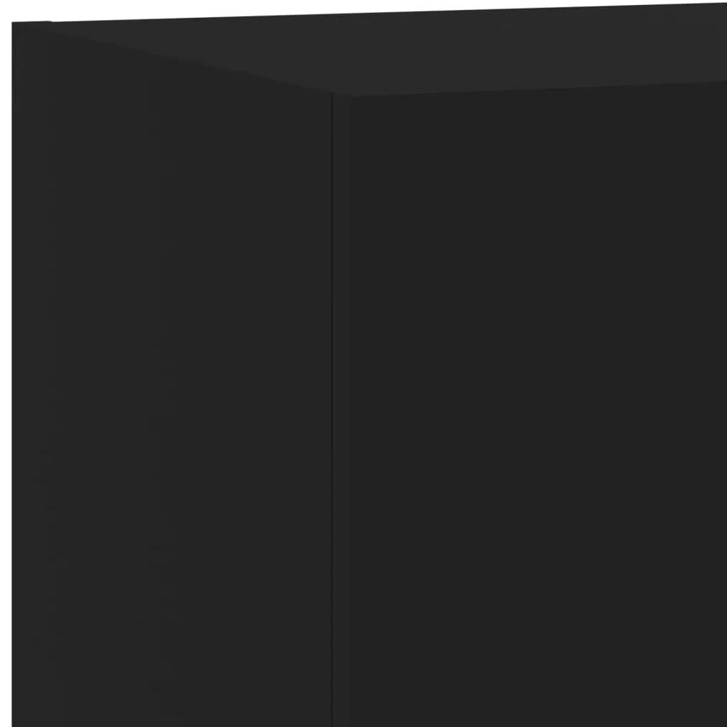 Έπιπλο Τοίχου Τηλεόρασης με LED Μαύρο 60x35x31 εκ. - Μαύρο