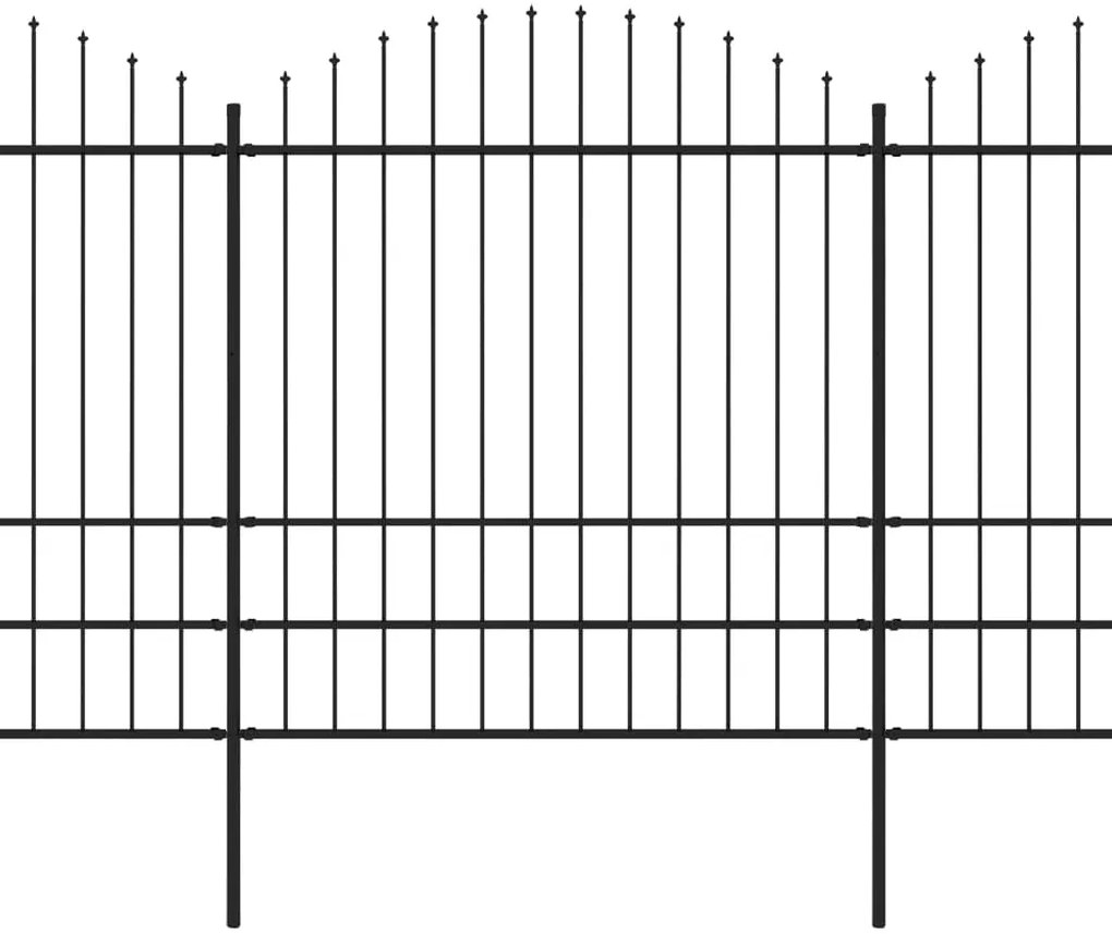 vidaXL Κάγκελα Περίφραξης με Λόγχες Μαύρα (1,75-2) x 3,4 μ. Ατσάλινα