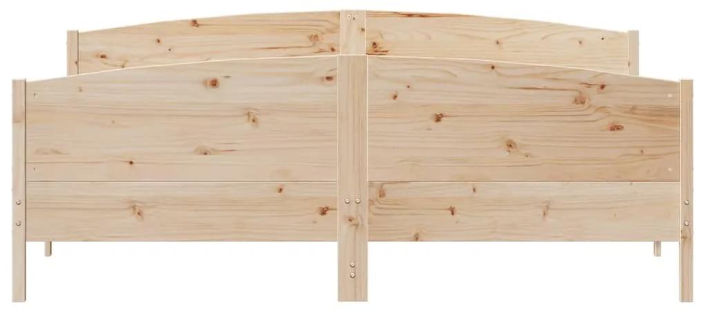 Πλαίσιο Κρεβατιού με Κεφαλάρι 180x200 εκ. από Μασίφ Ξύλο Πεύκου - Καφέ