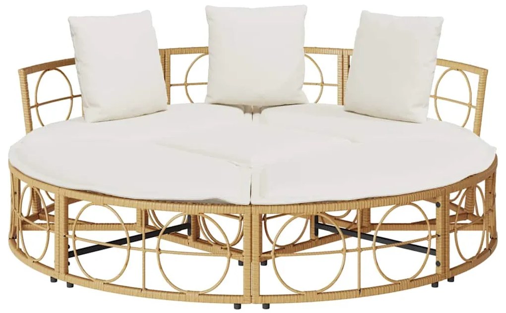 vidaXL Εξωτερική Lounge κρεβάτι χωρίς θόλο Poly Rattan