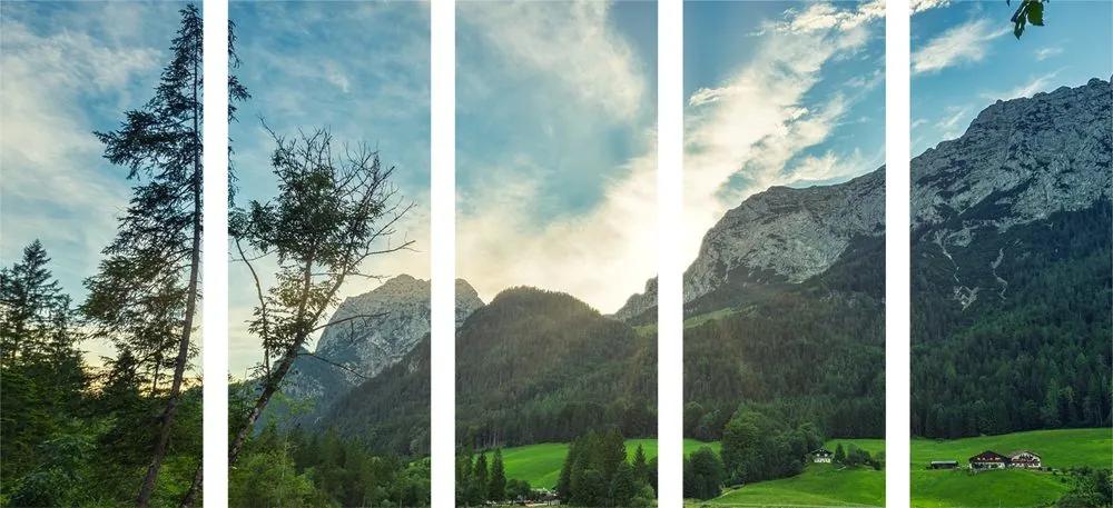 Εικόνα 5 μερών όμορφη ζωή στα βουνά - 100x50