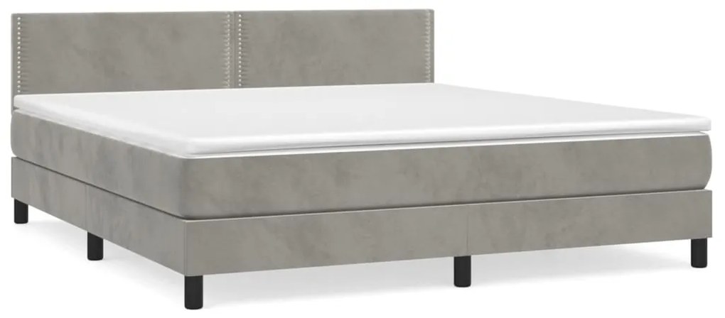 ΚΡΕΒΑΤΙ BOXSPRING ΜΕ ΣΤΡΩΜΑ ΑΝΟΙΧΤΟ ΓΚΡΙ 180X200 ΕΚ. ΒΕΛΟΥΔΙΝΟ 3141257