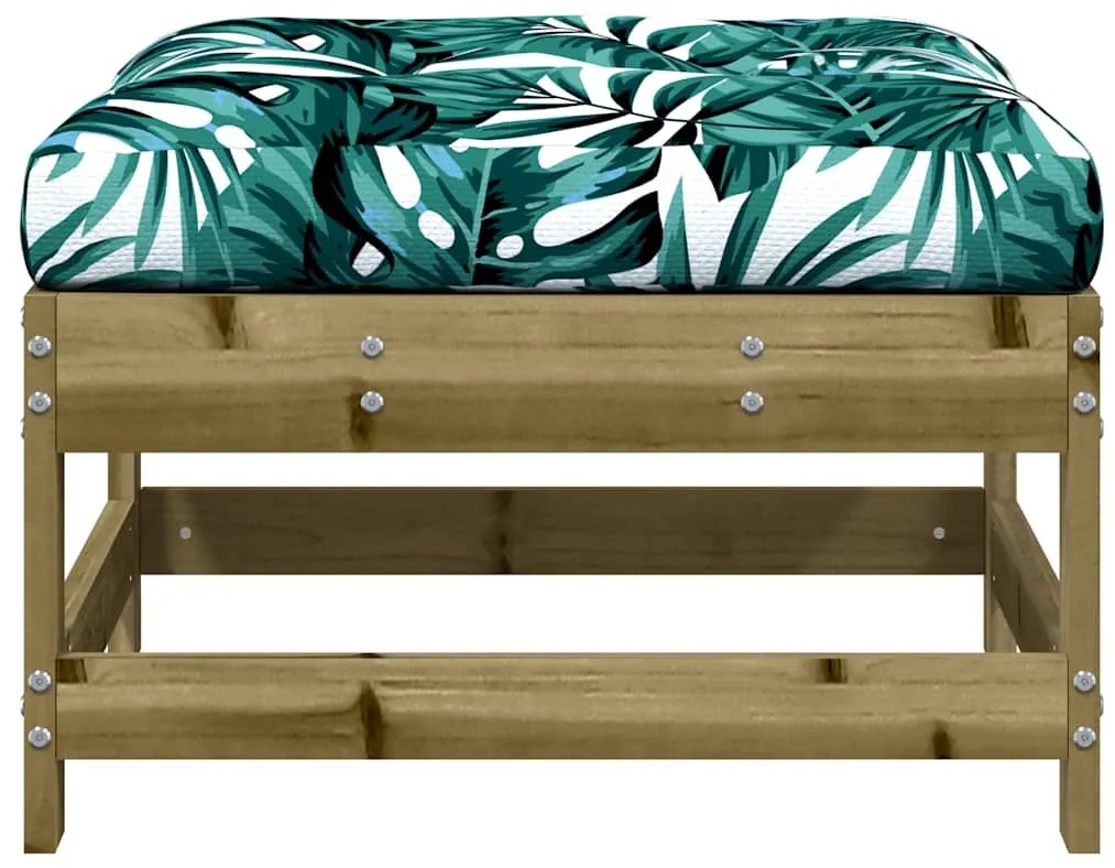 vidaXL Υποπόδια Κήπου με Μαξιλάρια 2 τεμ. από Εμποτισμένο Ξύλο Πεύκου