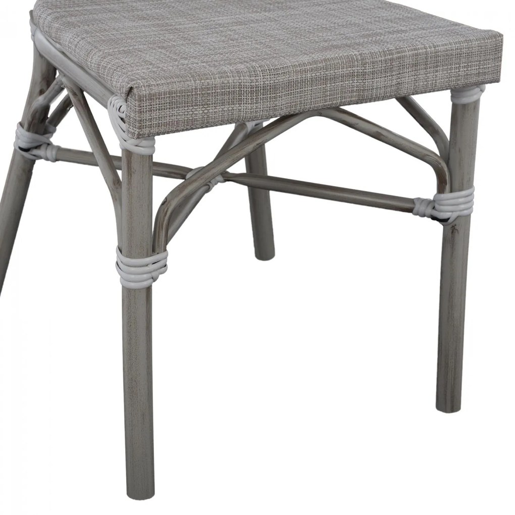 Καρέκλα KASON C5109 Αλουμινίου Bamboo Look Πατίνα Γκρί με Textline 45x57x88 εκ. 45x57x88 εκ.