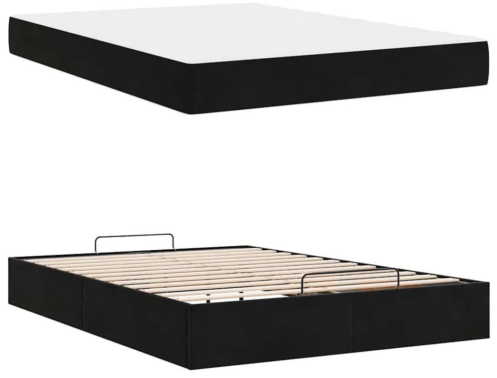vidaXL Σκελετός Κρεβατιού Μαύρο 160 x 200 cm Βελούδο