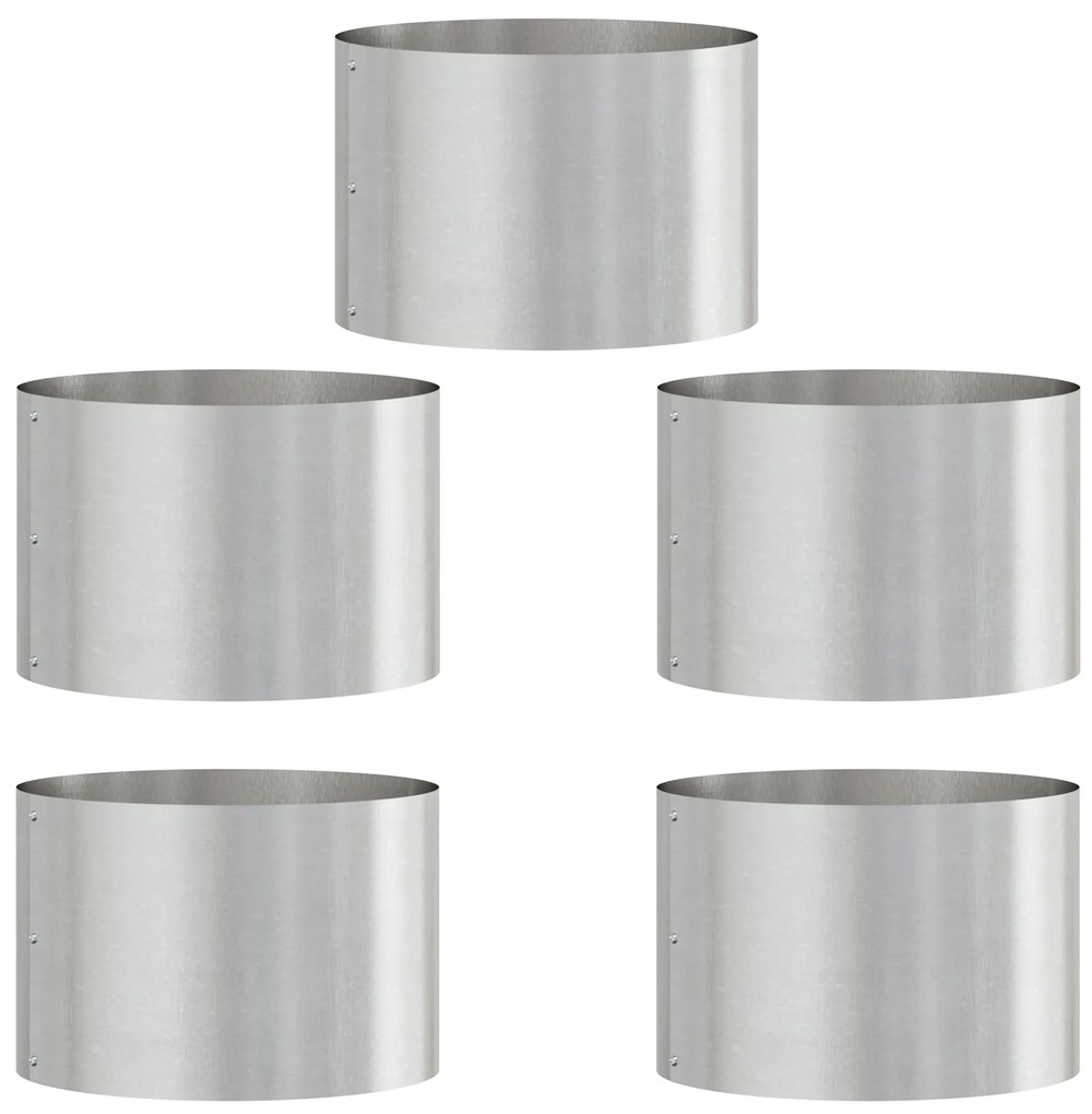 vidaXL Ζαρντινιέρες κήπου 5 pcs Ασημί 30 x 30 x 20 cm