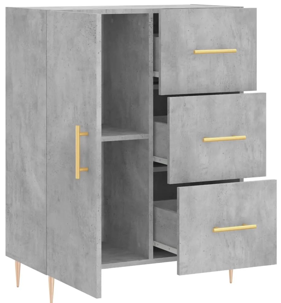 vidaXL Ντουλάπι Γκρι Σκυροδέματος 69,5x34x90 εκ. Επεξεργασμένο Ξύλο