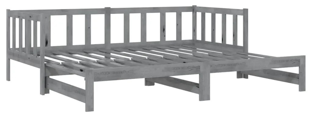 vidaXL Καναπές Κρεβάτι Γκρι 2 x (90 x 200) εκ. από Μασίφ Ξύλο Πεύκου