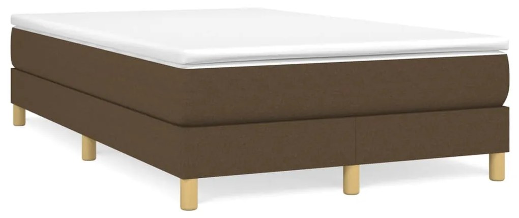 vidaXL Κρεβάτι Boxspring με Στρώμα Σκούρο Καφέ 120x200 εκ. Υφασμάτινο