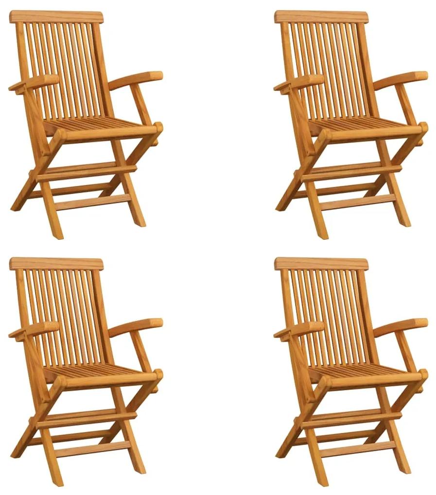 3065528 vidaXL Καρέκλες Εξωτερικού Χώρου Πτυσσόμενες 4 τεμ. Μασίφ Ξύλο Teak Καφέ, 1 Τεμάχιο