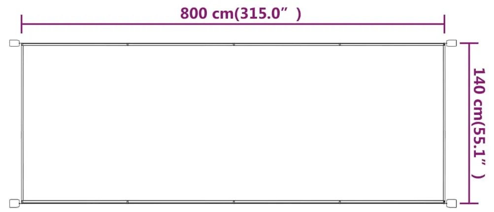vidaXL Τέντα Κάθετη Τερακότα 140 x 800 εκ. από Ύφασμα Oxford
