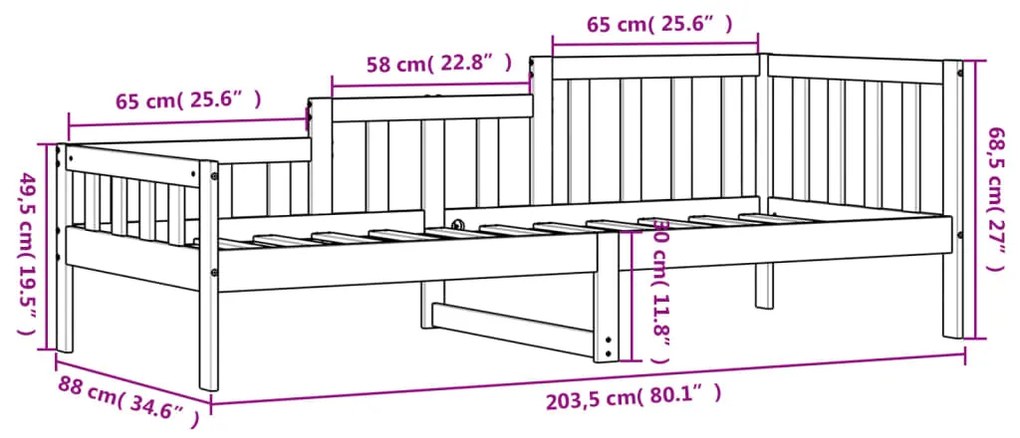 ΚΑΝΑΠΕΣ ΚΡΕΒΑΤΙ ΧΩΡΙΣ ΣΤΡΩΜΑ ΛΕΥΚΟ 80X200 ΕΚ. ΜΑΣΙΦ ΞΥΛΟ ΠΕΥΚΟΥ 840367