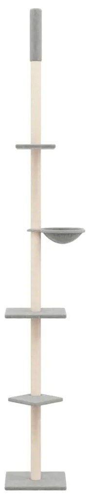 vidaXL Γατόδεντρο Πάτωμα ως Οροφή Ανοιχτό Γκρι 263,5-289,5 εκ.