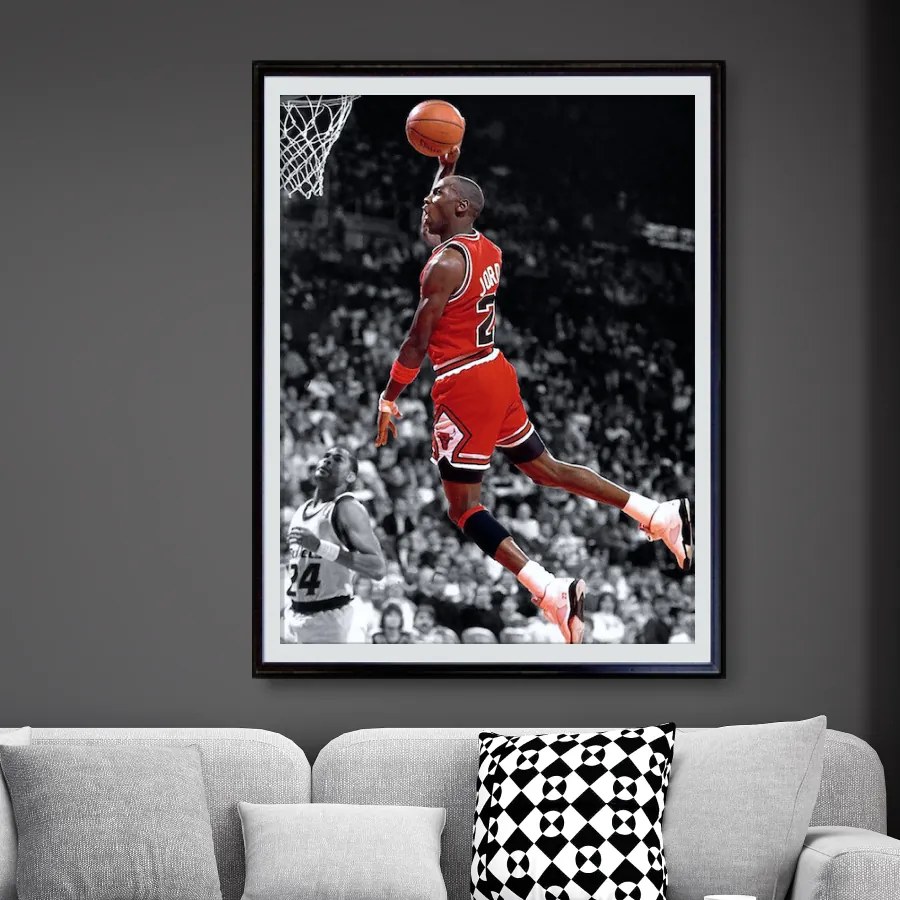 Πόστερ &amp; Κάδρο Michael Jordan KDS011C 30x40cm Μαύρο Ξύλινο Κάδρο (με πόστερ)