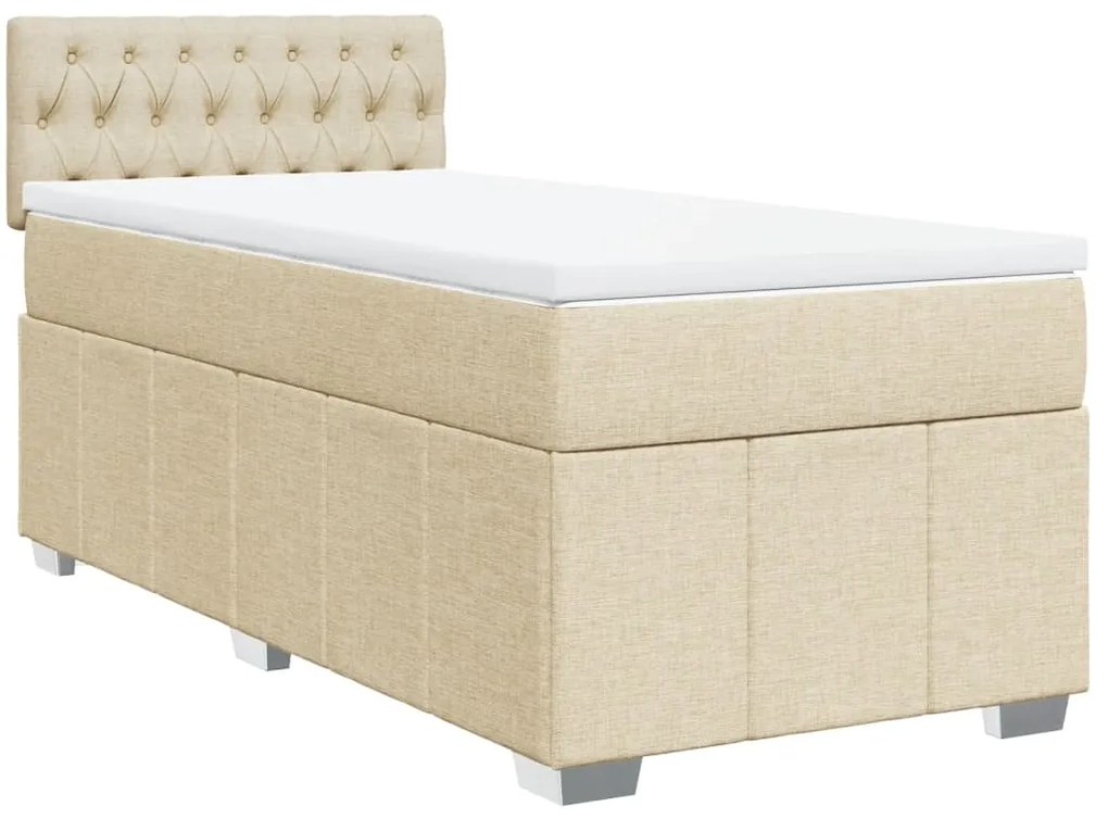 ΚΡΕΒΑΤΙ BOXSPRING ΜΕ ΣΤΡΩΜΑ ΚΡΕΜ 100 X 200 ΕΚ. ΥΦΑΣΜΑΤΙΝΟ 3289291